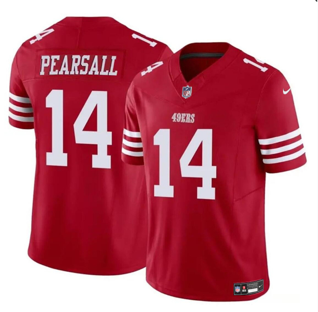 Men's San Francisco 49ers #14 Ricky Pearsall Red 2024 Draft F.U.S.E. Vapor Untouchable Limited Football Stitched Jersey